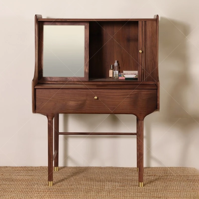 North American black walnut dresser, all solid wood Italian minimalist dressing table, designer high-end multi-functional table