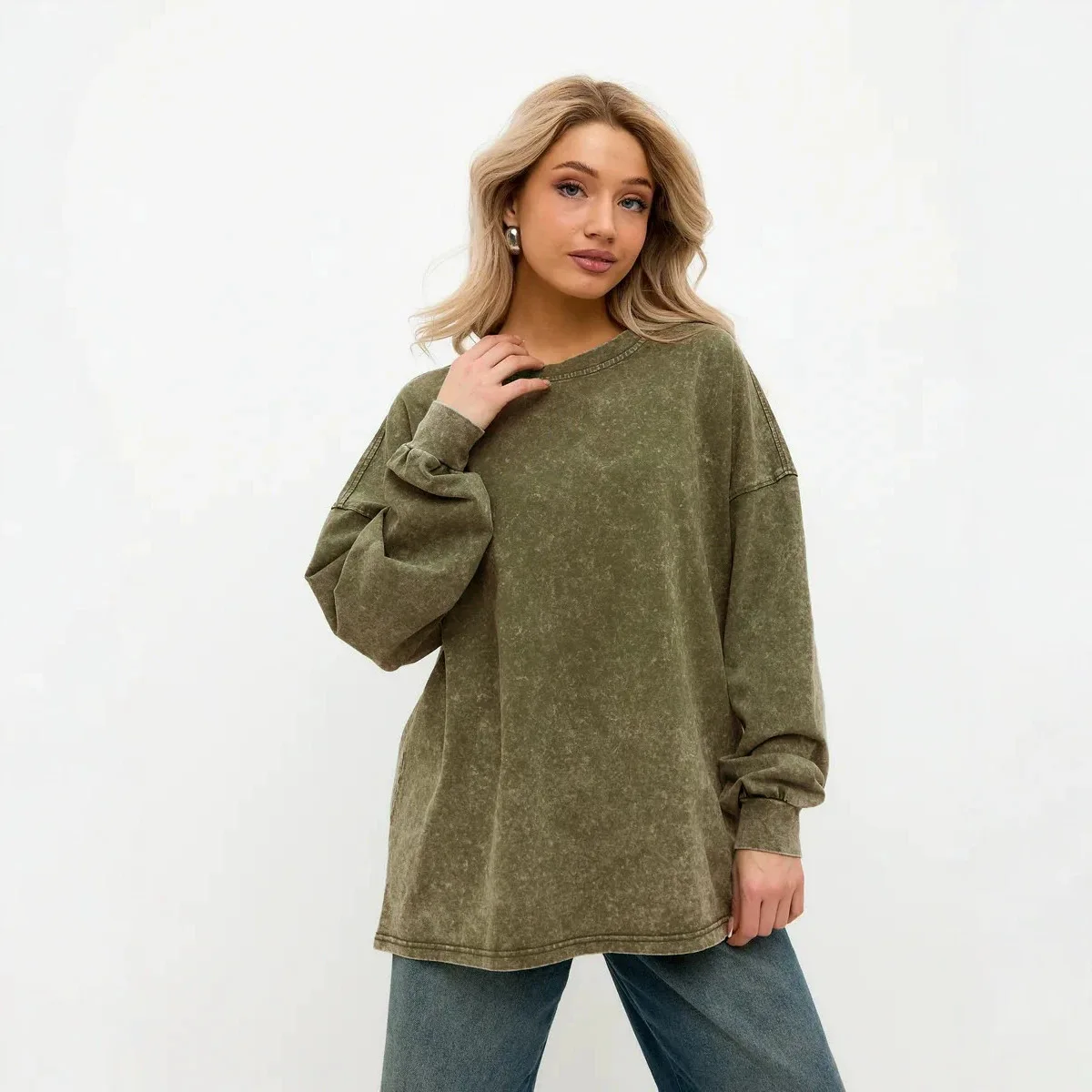 Autumn Vintage Long-Sleeved T-Shirt Oversize Top High Street Women Hip Hop Sweater Fashion Harajuku Streetwear Long Sleeve Hoody