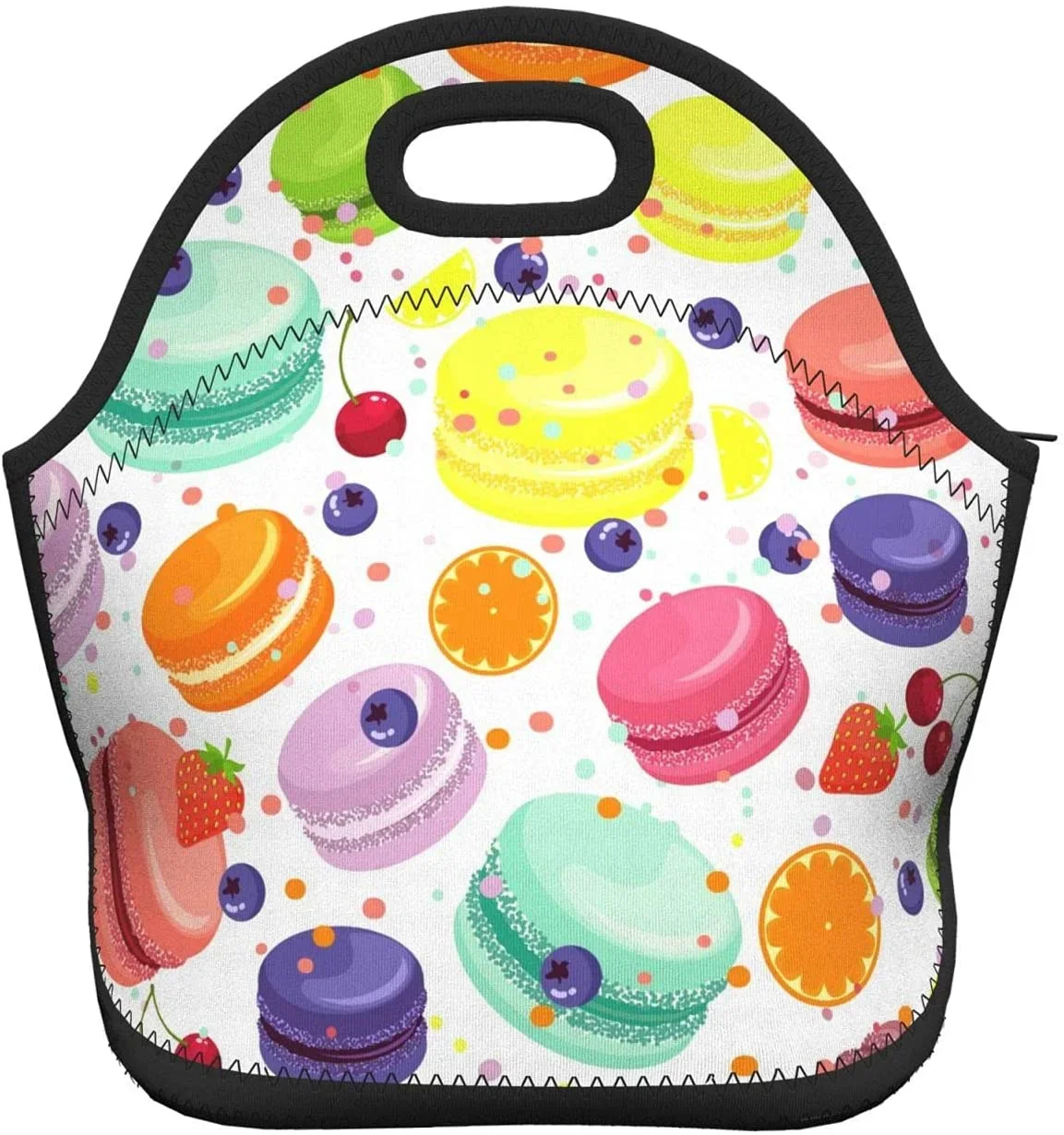 Cartoon Makronen Neopren Lunch Bag Boxen, langlebige Thermo-Einkaufstasche Organizer Kühler Bento Taschen Lunchbox Handtasche