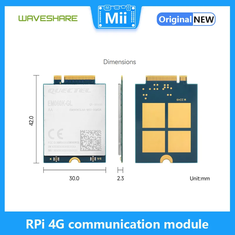 Quectel-LTE-A Módulo Cat 6 com Fator de Forma M.2, Posicionamento Global GNSS Multi-Band, EM060K-GL