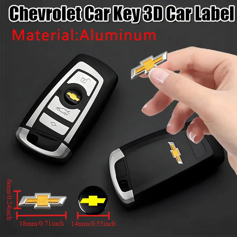 Insignia para llave de coche de 18mm, emblema, pegatinas de repuesto para llave de coche para Chevrolet Onix Cruze Silverado Impala Equinox Malibu Tahoe Cobalt
