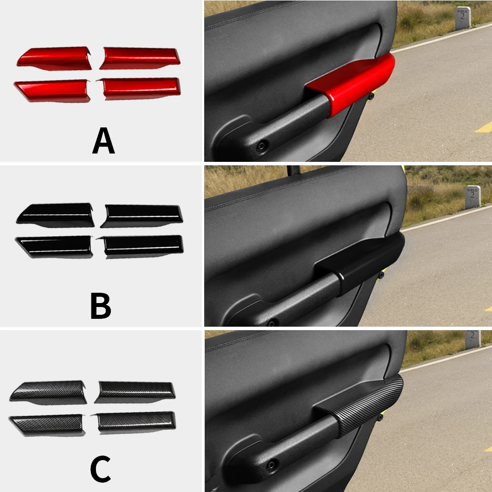 

Для Suzuki Jimny Nomade JC74 2023 2024 2025 5-дверная версия, защита подлокотника задней двери автомобиля, ABS, черный карбон, аксессуары для интерьера