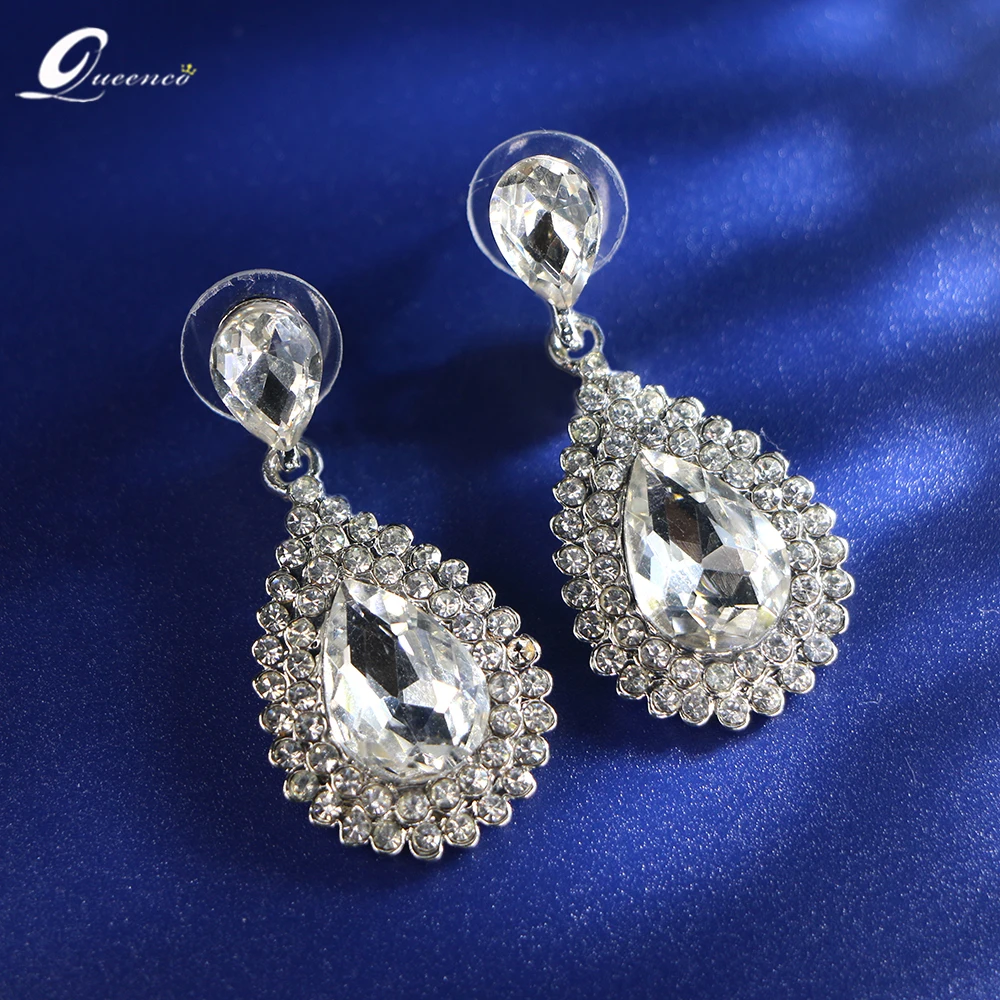 Trendy Earrings For Women Popular Earring Wedding Accessories Jewelry Bride Alloy Inlaid Water Drop Class Earrings