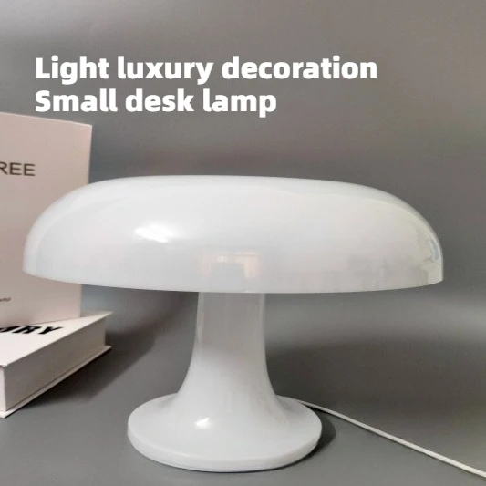 Testiera decorativa per camera da letto Lampada da scrivania a LED in acrilico con atmosfera a fungo Lampada da scrivania semplice e calda Ricarica USB