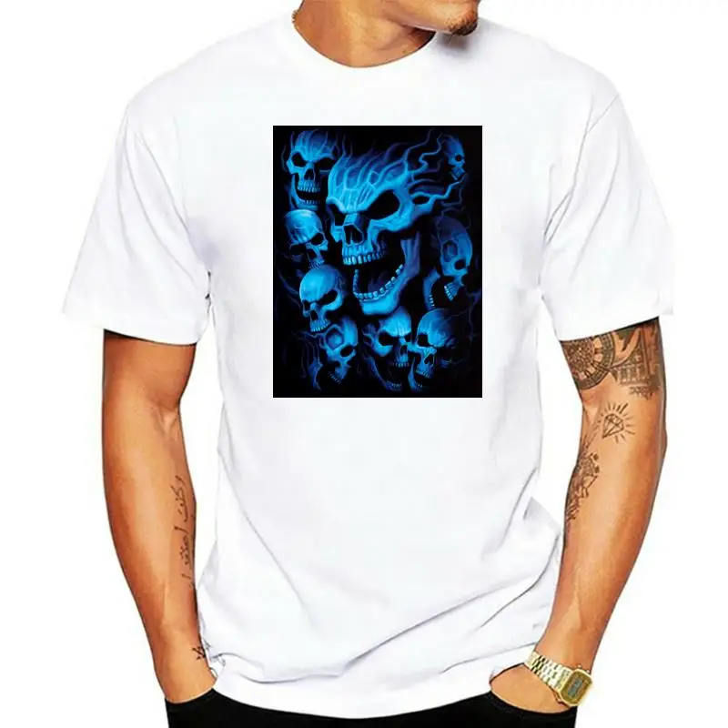 Blue Skulls Men T-Shirt Xs-3Xl Vintage Tee Shirt New Fashion Design