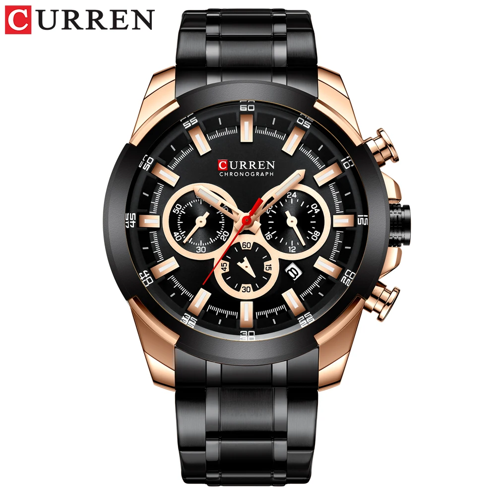 Curren 8361 Men Watch Business Stainless Steel Quartz Casual Fashion Wristwatch 6-Hand Luxury Relogio Masculino