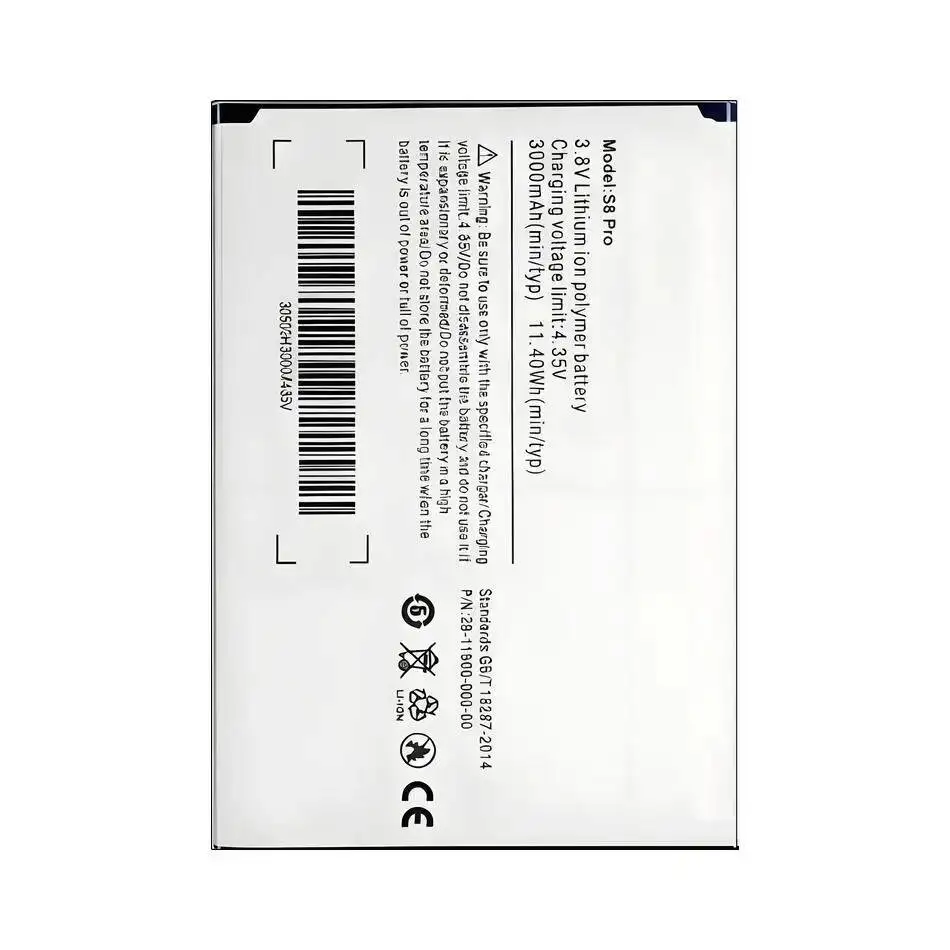 

Долговечный сменный аккумулятор для мобильного телефона Ulefone S8 Pro Premium емкостью 3000 мАч