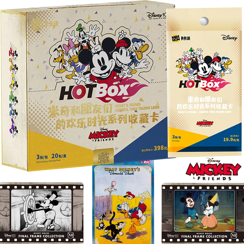 Disney Mickey Mouse Collection Cards Puzzle Animation Protagonist Group Happy Time Series Stage Photo Scene Card Kids Gifts Toys