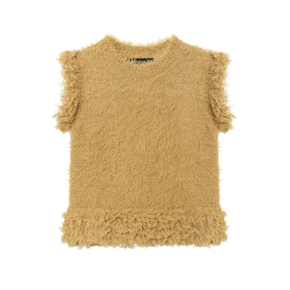 Moda feminina novo estilo europeu e americano casual solto em torno do pescoço manga comprida sem mangas colete de malha