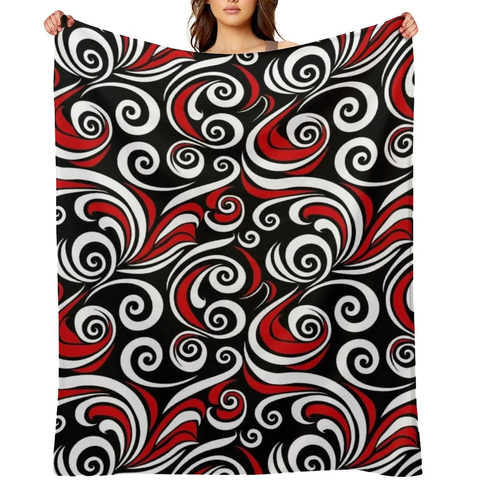 New Zealand Māori Paua Pattern Koru Design 90 Throw Blanket christmas gifts Designers Tourist Baby Blankets