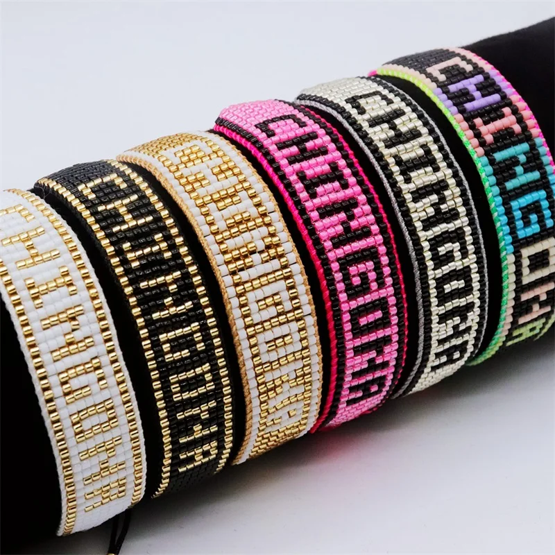 

ZHONGVI Fashion Mexican Beads Bracelet 2022 New CHINGONA Letter Bracelets Jewelry Handmade Loom Armband Pulseras for Women Gifts