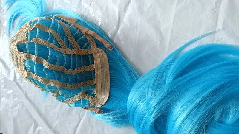 150CM Long Straight sky blue Wigs Full Bangs 59'' women Synthetic Fake Hair anime Cosplay Wig Halloween Heat Resistant Perucas