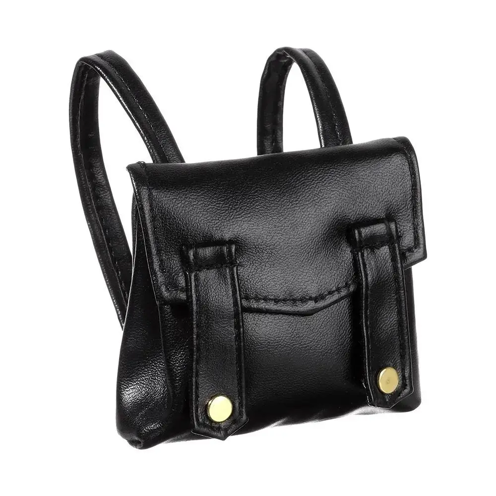 Miniature ตุ๊กตา PU กระเป๋าหนัง Mini DIY ตุ๊กตาตุ๊กตาหนังกระเป๋าถือสีดํา 17 ซม.ตุ๊กตากระเป๋าอุปกรณ์เสริมตุ๊กตาอุปกรณ์เสริม