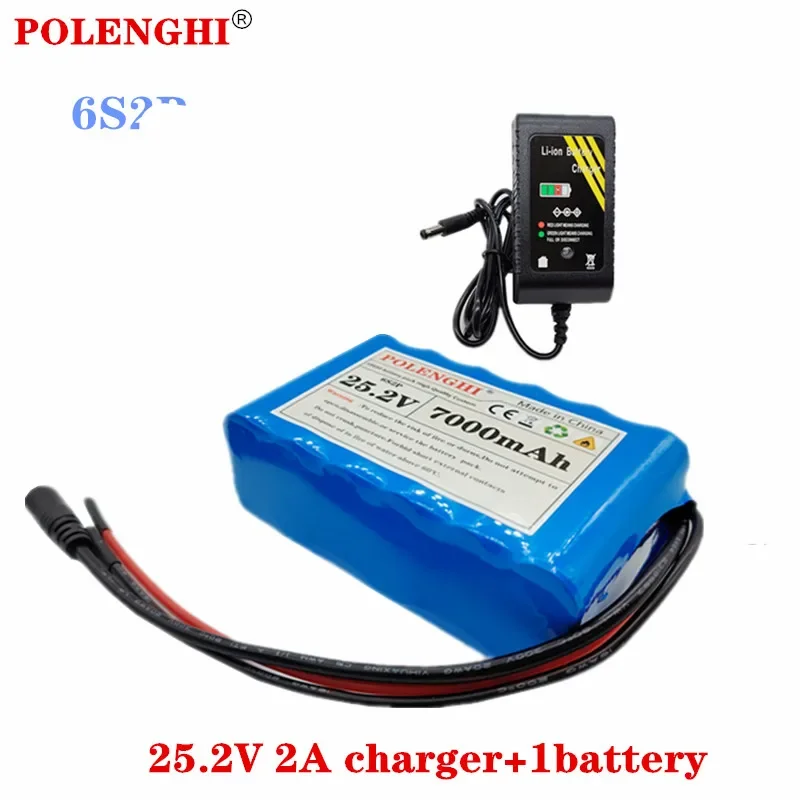 100%actual capacity 6S2P 25.2V 7000-10800Ah rechargeable lithium-ion battery pack with built-in intelligent BMS protection board