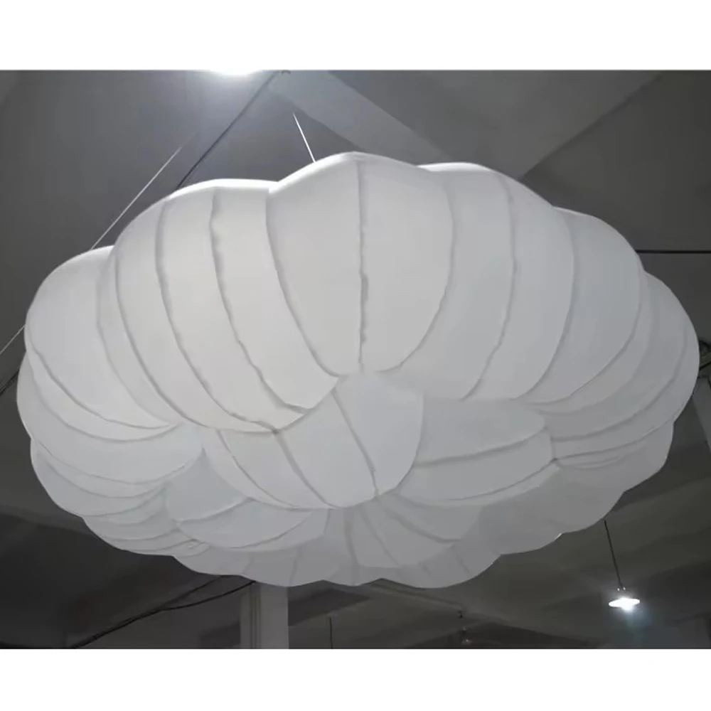 2024 Round Ceiling Inflatable Cloud Balloon With Led Lights Blow Up Inflatable Hanging Cloud For Party Music Stage Decoration