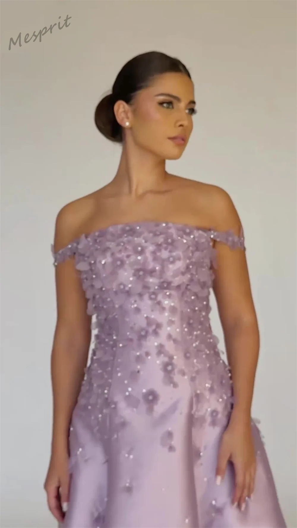 Yipeisha Exquisite Off-the-shoulder A-line Floor Length Dresses Rhinestone Applique Satin Customized