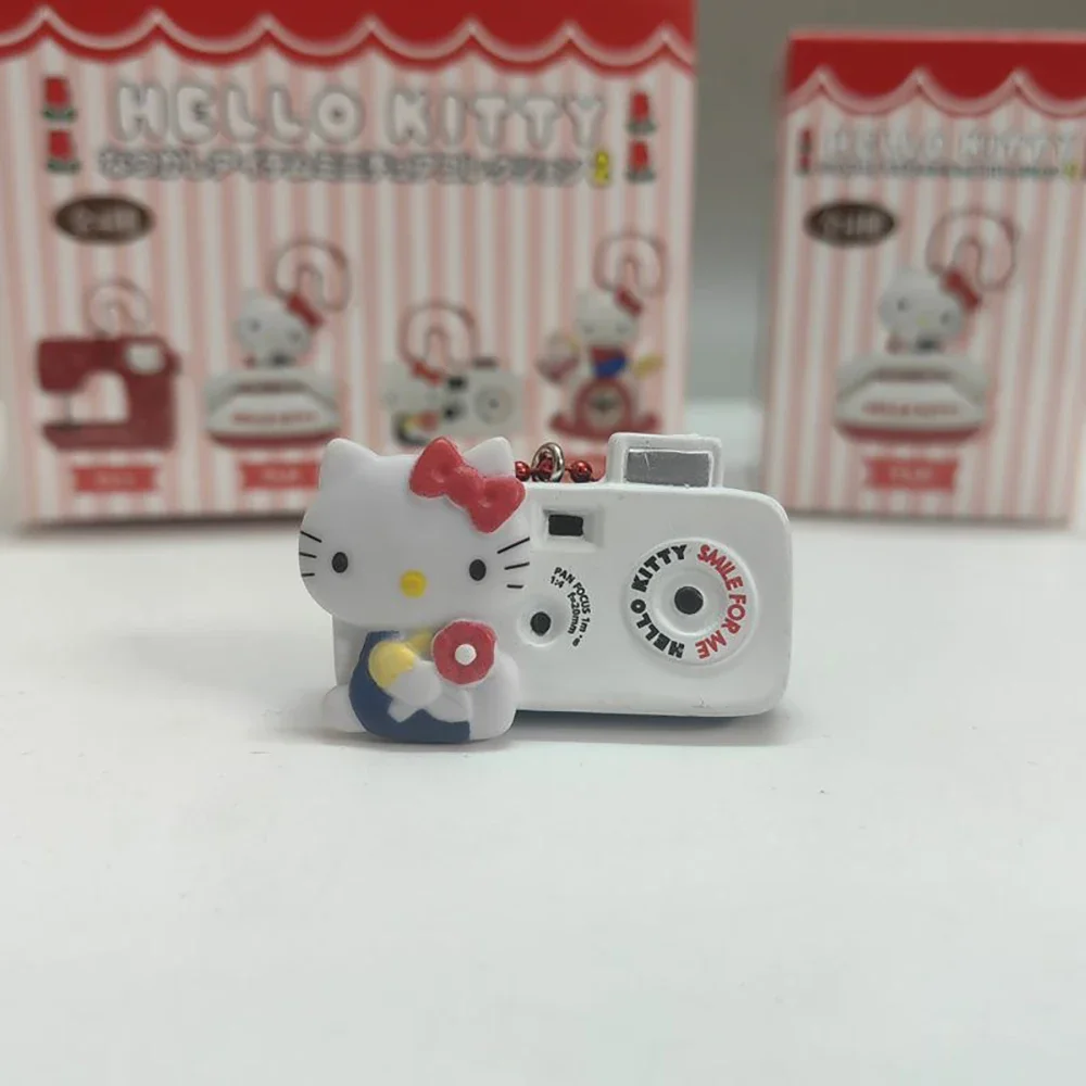 Olá kitty chaveiro sanrio 5cm figura anime boneca kawaii telefone câmera relógio máquina de costura presentes de natal para meninas crianças