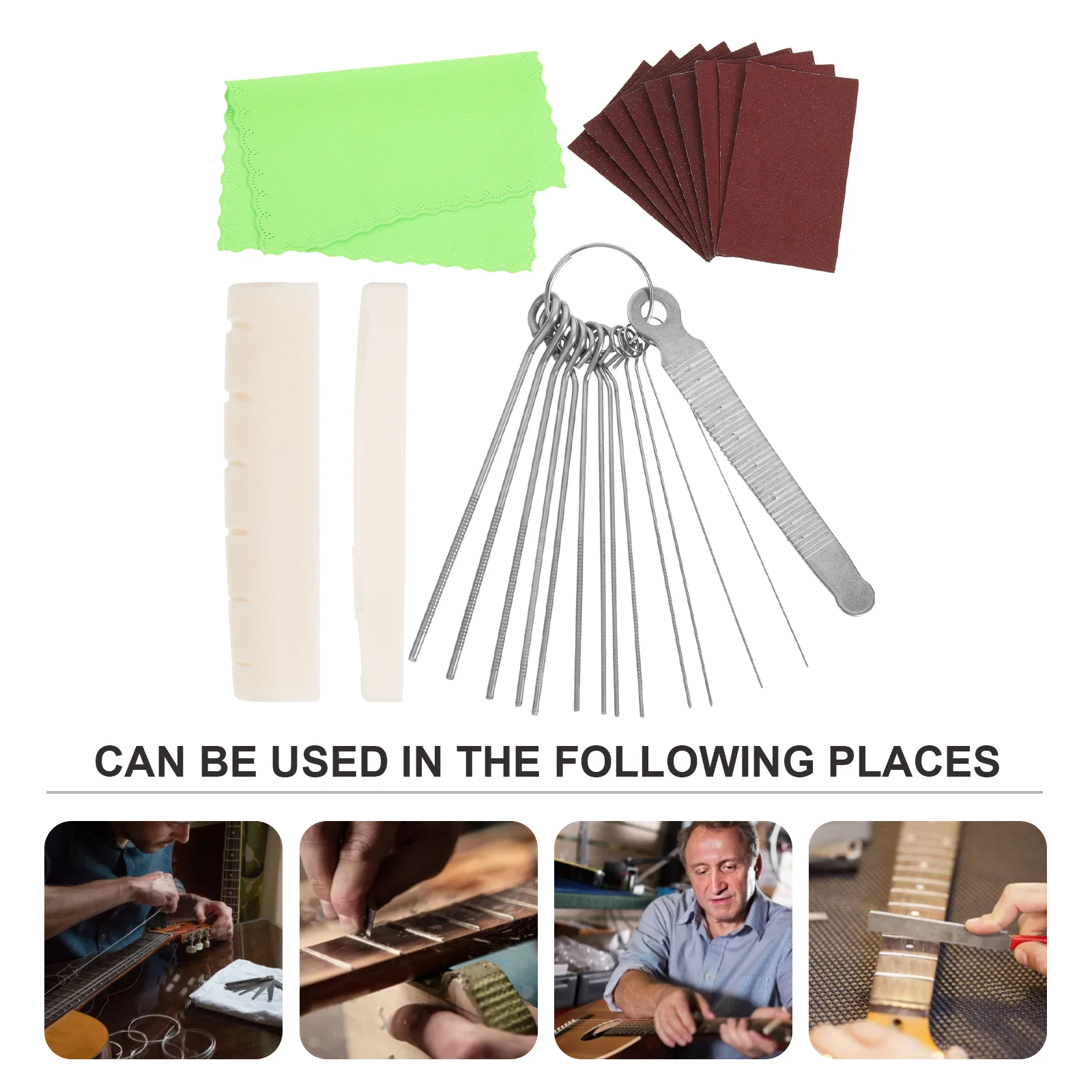 

Guitar Repair and Cleaning Set File Cloth Tools Kits Care Nut Files Cleaner Maintenance