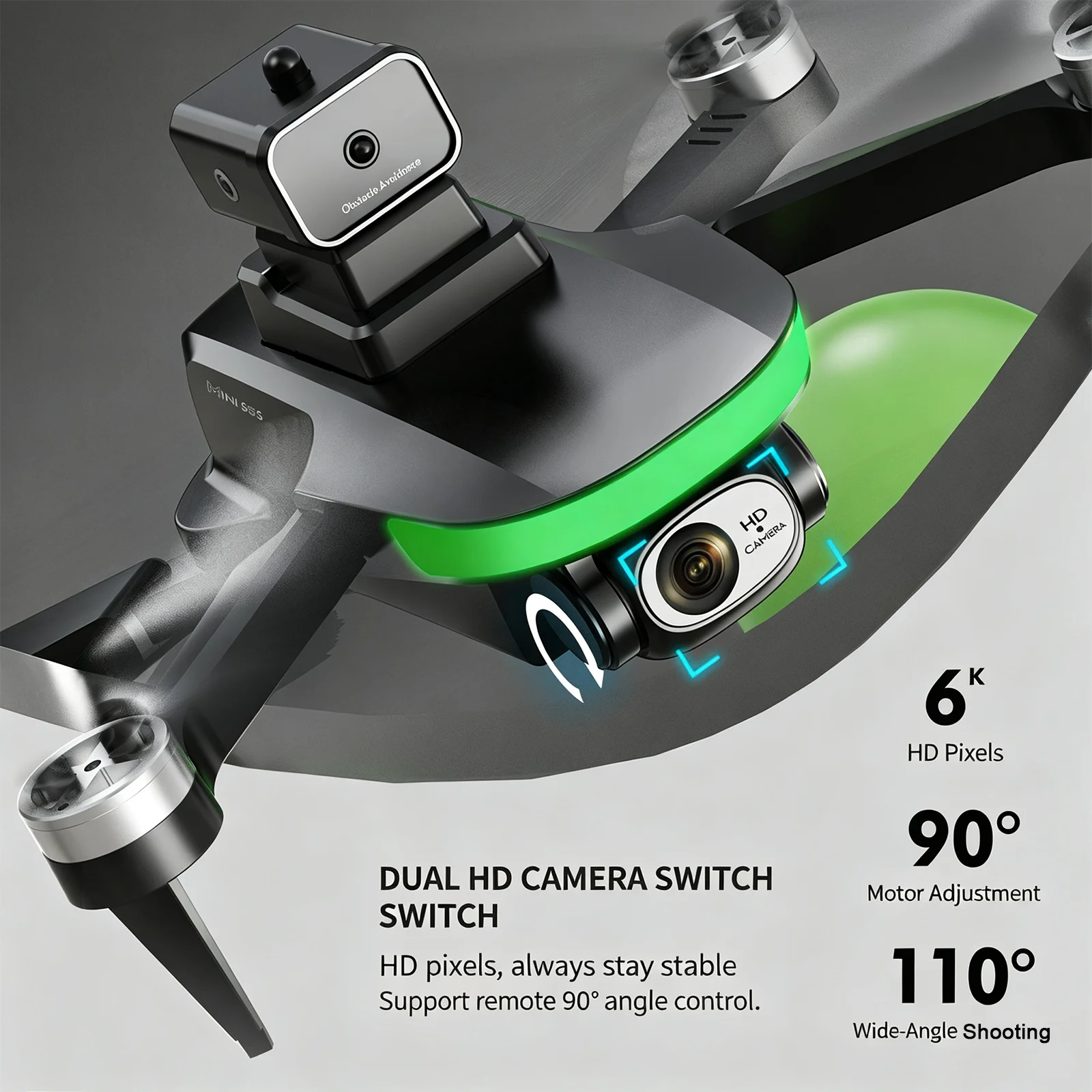 S5S RC Drone 4K Professional HD Dual Camera 360° Obstacle Avoidance Brushless Optical Flow Positioning Quadcopter Foldable Toy