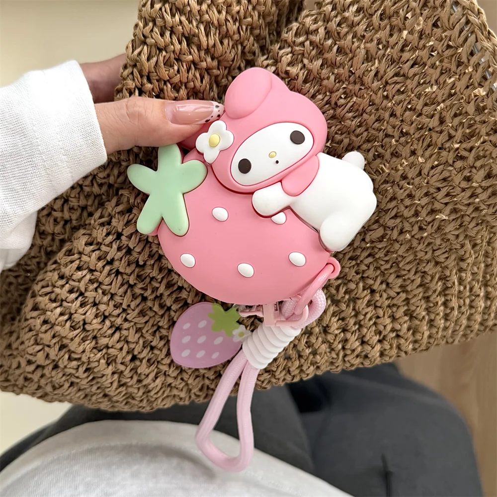 

Cute 3D Melody Strawberry Earphone Case Shockproof Cover for Apple Airpods 2 3 4 Pro3 Pro2 4 Cover with Chain Headphone Case Fun