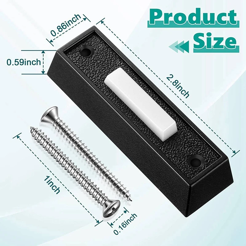 Проводная кнопка дверного звонка Smart-2PCS со светодиодной подсветкой, замена кнопки дверного звонка, настенный переключатель открывания двери