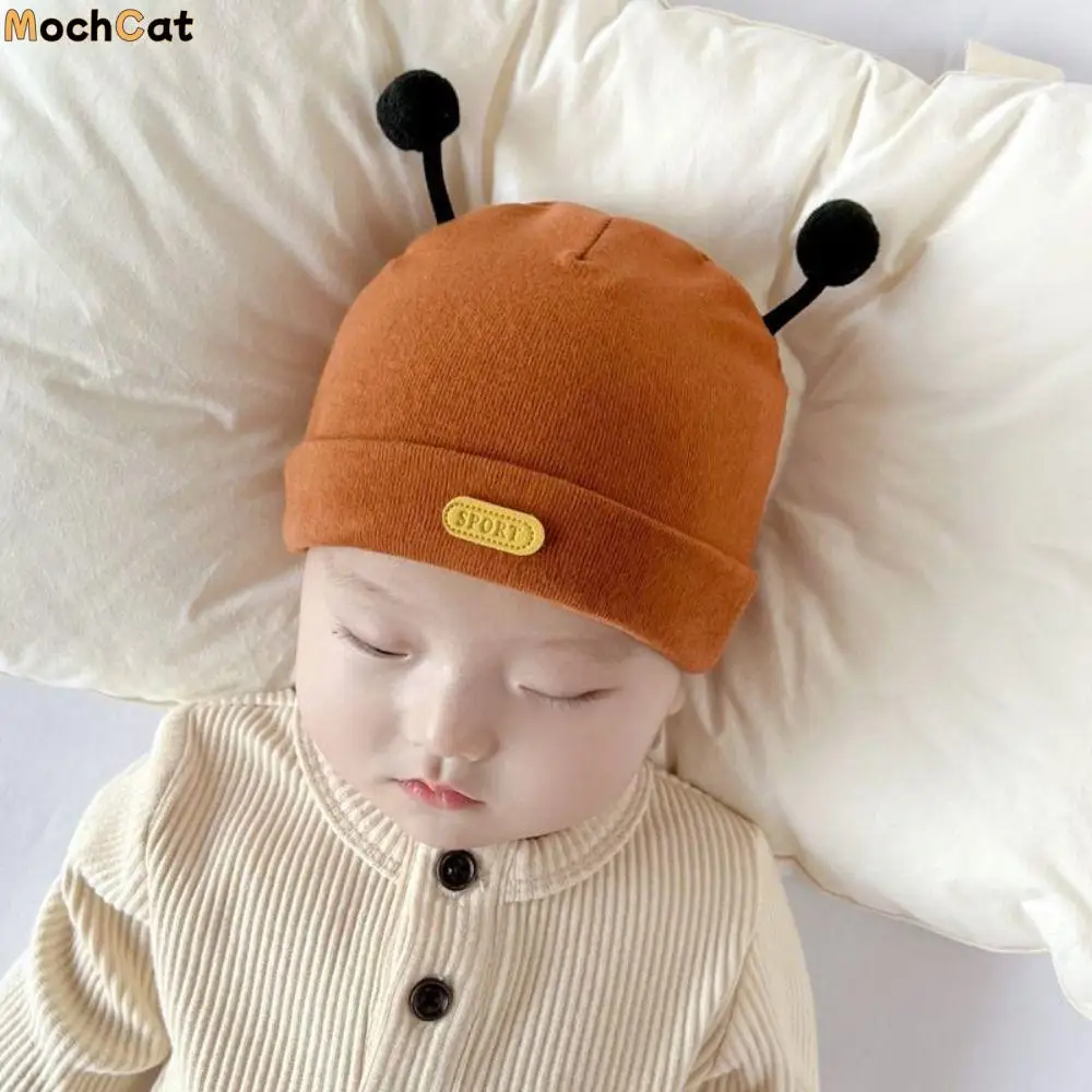 Cotton Boneless Muslin Hats Solid Color 0-12Months Baby Fetal Cap Soft Cute Infants Beanie Cap Autumn