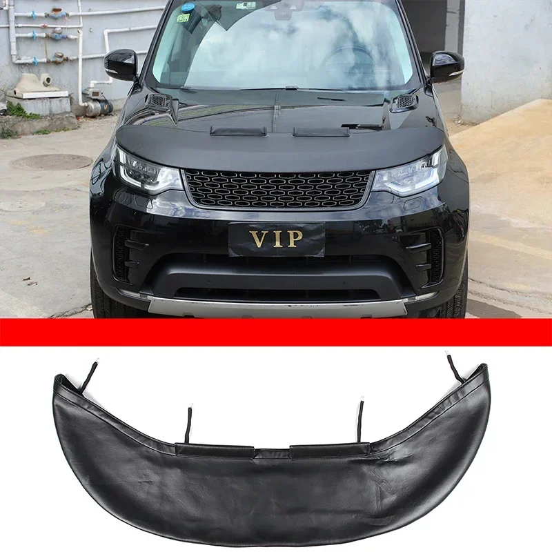 For Land Rover Discovery 5 LR5 2017+ Car Hood Sand and Stone Deflector Protection Cover Leather Exterior Protection Accessories