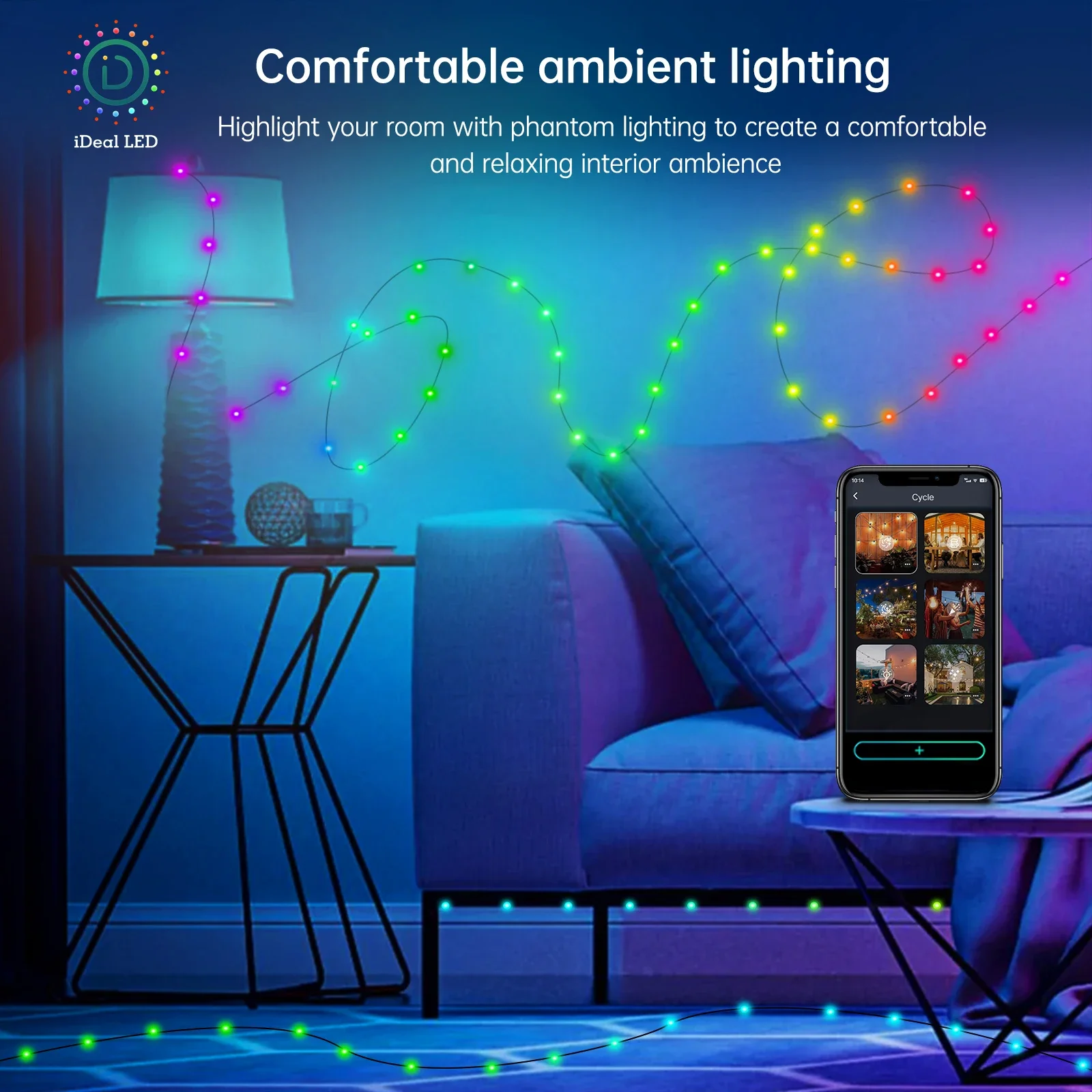 5V USB Dreamcolor Rgb WS2812B Smart Music APP Waterproof Fairy Light String Christmas Party Garland Light Curtain Room Led Strip