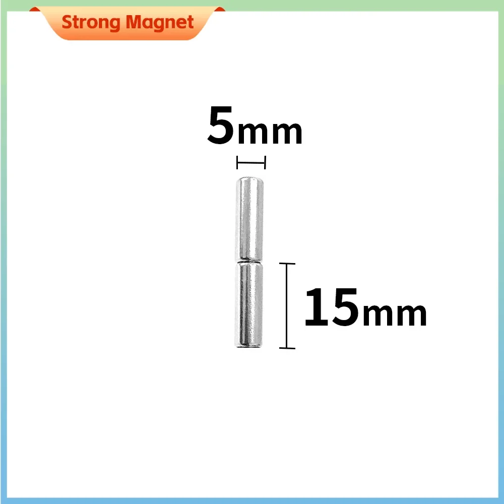 

10-200PCS 5x15 5x20 mm Small Round Powerful Magnetic Magnets N35 Thick Disc Neodymium Permanent Magnet Strong 5x15mm 5*20 mm