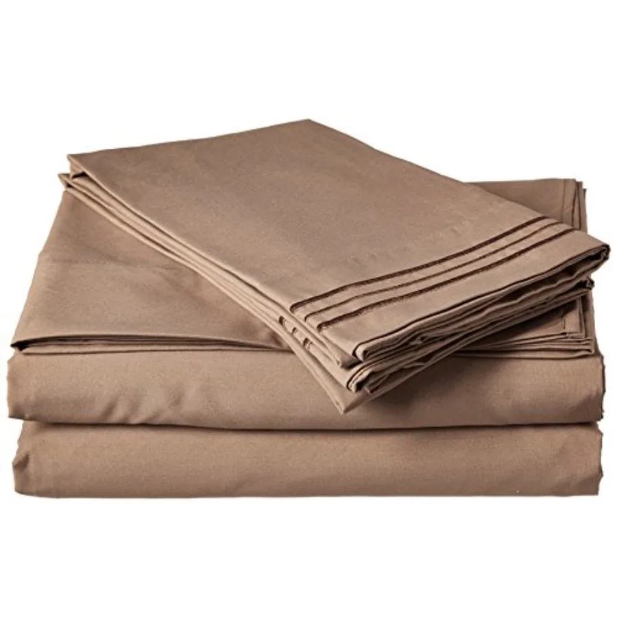 

Bedding Luxury 4-Piece Bed Sheet Set 1500 Premier Hotel Quality Wrinkle Free with Deep Pockets, California King, Taupe