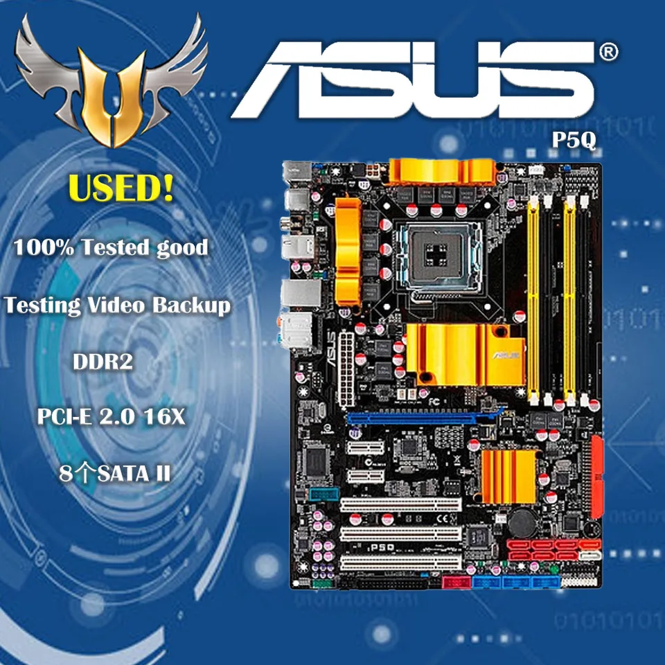 CPU付き　ASUS　P5Q  LGA775 Placa-mãe de desktop ASUS P5Q LGA 775 DDR2 RAM 16GB USB2.0 SATA2