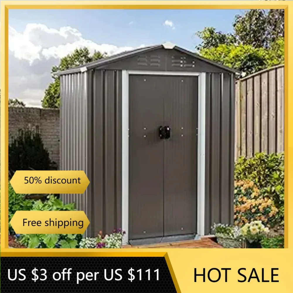 Patio Garden Shed Outdoor Storage  5x3 FT Lawn Weather Resistant Steel Tool Storage House Shed for Yard Tiny House Mobile Home