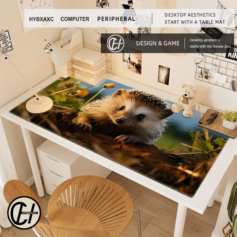 HYBXAXC Little hedgehog cute Mouse Pad E-sports gaming mouse pad oversize personalized desk pad keyboard XXL mouse padcutete