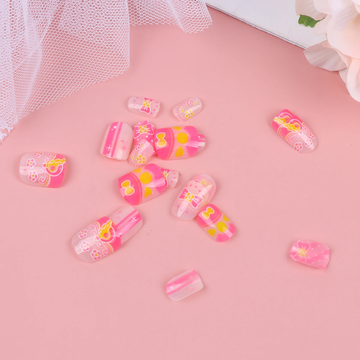 

Nail Chips False Nails Designer Decals Stickers for Girls Fingernail Child Adhesive Decorations