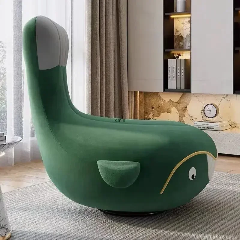 Whale Shark Animal Chair, Lazy Person Modern Cartoon Desig 360 Degree Rotating Single Sofa Seat Perfect For Home Furniture Couch