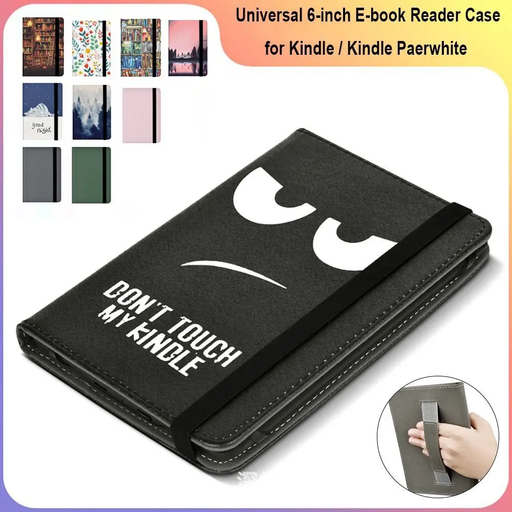 

Hand Support 6 inch e-Reader Cover PU Leather Paperwhite 1/2/3/4 Universal Protective Case for Boox/Kobo/Kindle 10/11/12th 2024