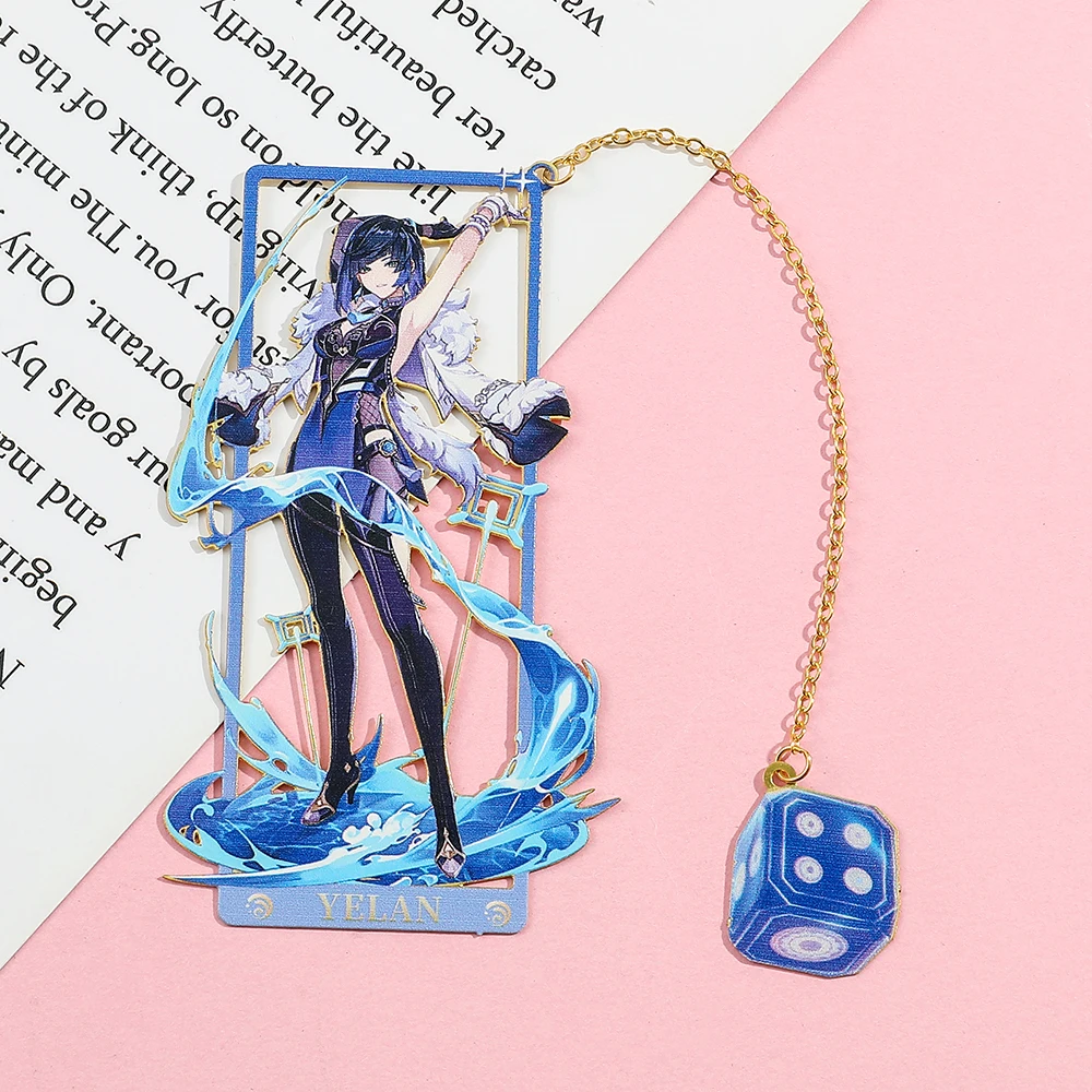 New Genshin Impact Character Series Anime Book Mark Metal Bookmark Gift for Book lover Fan Friend School Supplies Reading Marker