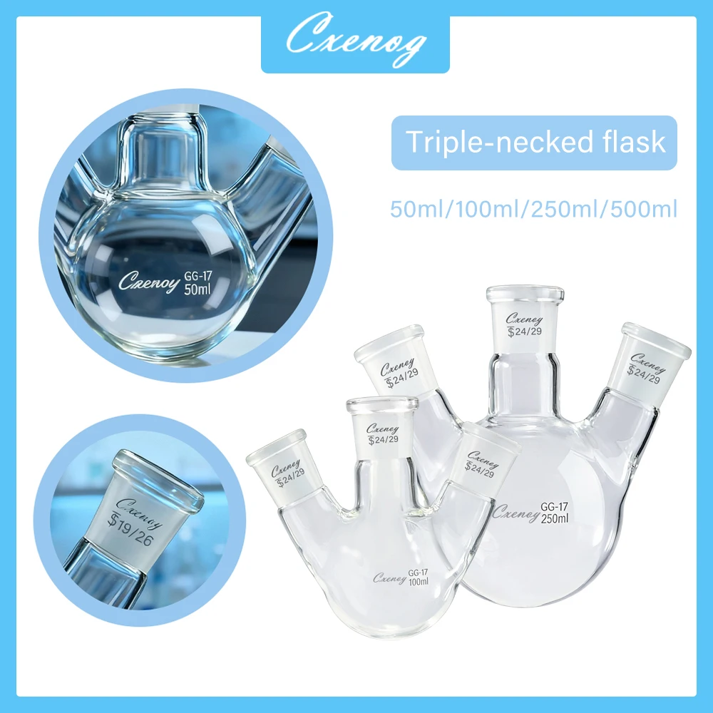 

50-1000ML Three-necked Round-bottom Flask Flask Round Bottom With Three Necks Laboratory Glass Bottle Lab Glassware