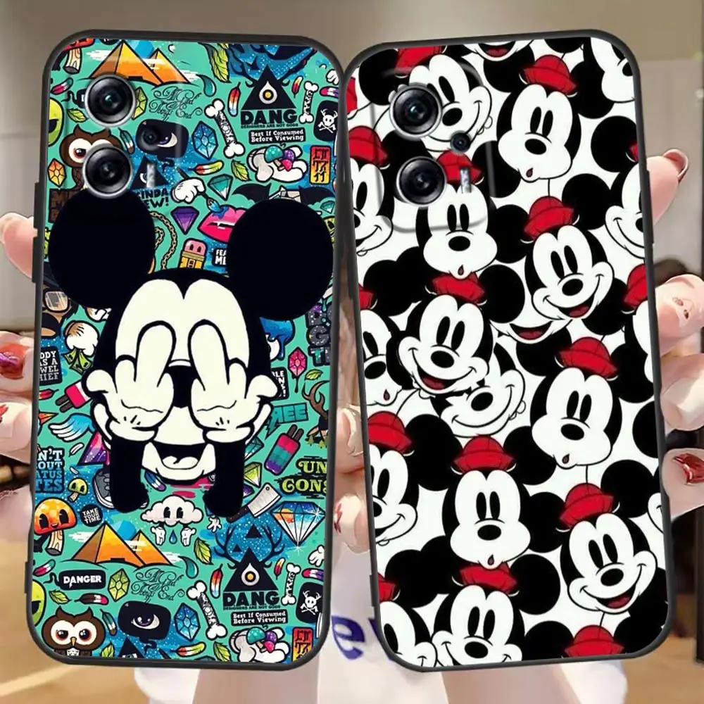 Cute M-Mickey M-Minnie Mouse Phone Case For Redmi Note 13 12 12S 11 10 9T 9S 9 8 Pro 5G 4G Silicone Case Funda Coque Shell Capa