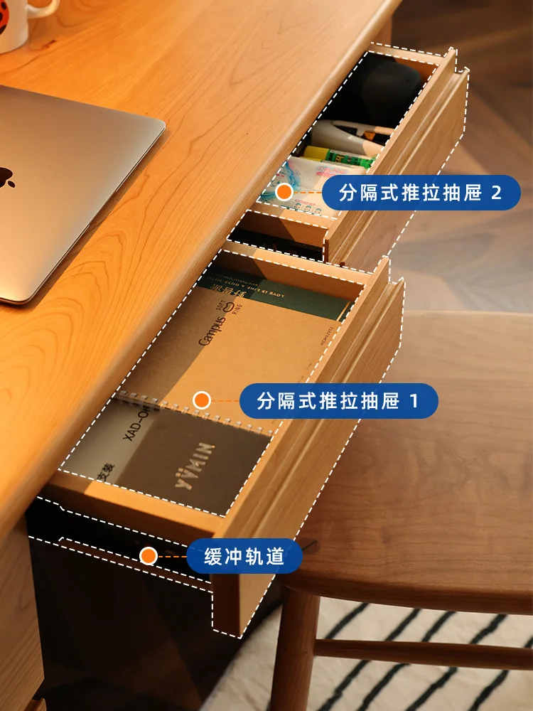 مكتب من الخشب الصلب الاسكندنافي، خزانة كتب منزلية صغيرة، رف كتب، مكتب كمبيوتر متكامل للدراسة #3