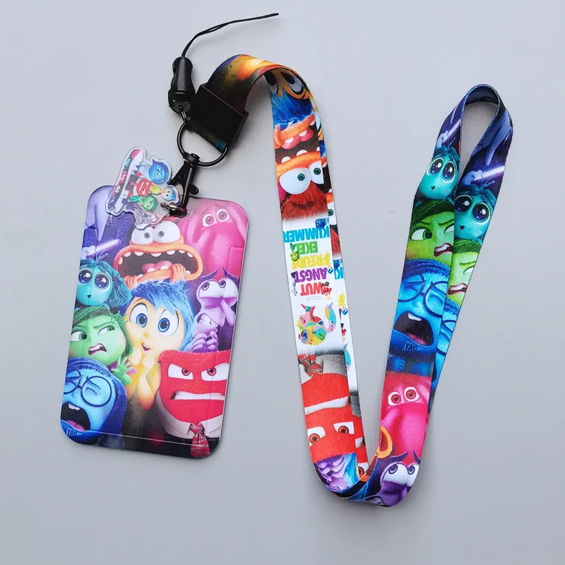 1 set Disney Inside Out-kaarthoesjes Kaartkoord Sleutelkoord Cosplay Badge ID-kaarten Houders Nekbanden