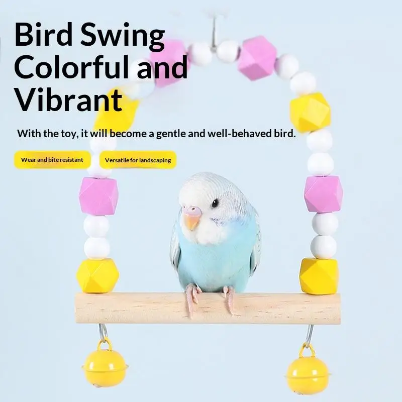 New！Colorful Pet Bird Swing Toy Parrot Cloud Ladder Suspension Bridge Bird Supplies Bird Climbing Toys Bird Cage Accessories