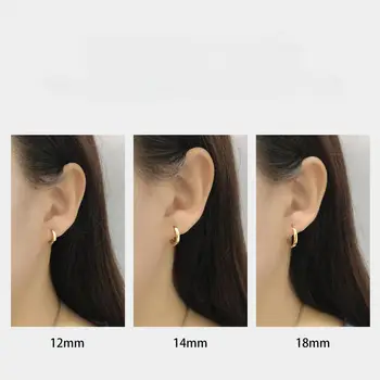 925純銀幾何圖案耳環,女士時尚銀飾禮品,潮流之選 10 最佳銷售 純銀圈形耳環 - №1