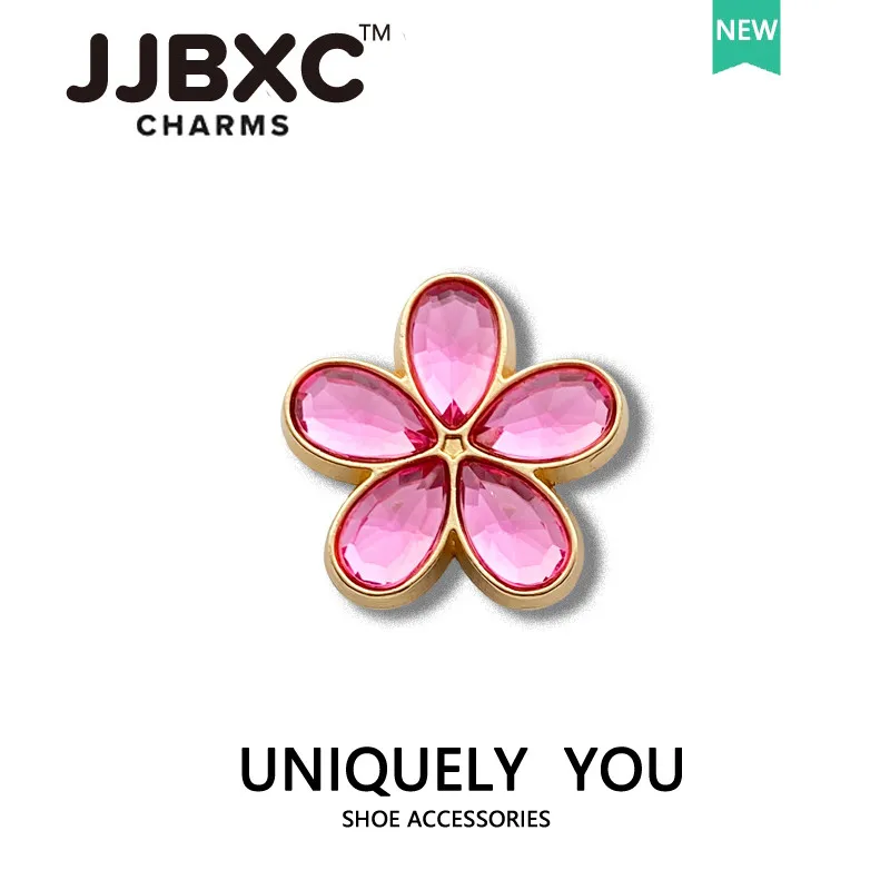 معدن JJBXC سحر إبزيم حذاء إكسسوارات الأحذية المعدنية الوردي الماس DIY الأزياء الأحذية الزينة