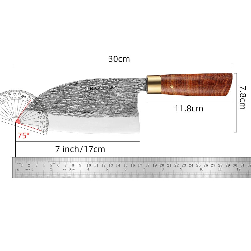 TJ POP ręcznie kute 7 Cal nóż kuchenny tasak 5 cr15mov ze stali nierdzewnej ostre nóż do krojenia mięsa gotowanie warzyw nóż szefa kuchni