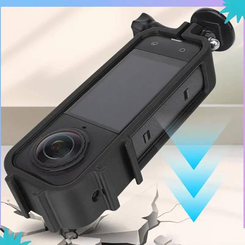 Casing Pelindung ABZW untuk Casing Insta360 X5 Braket Pemotretan Kamera Aksesori Kamera Braket Pemotretan Lanskap Oranye