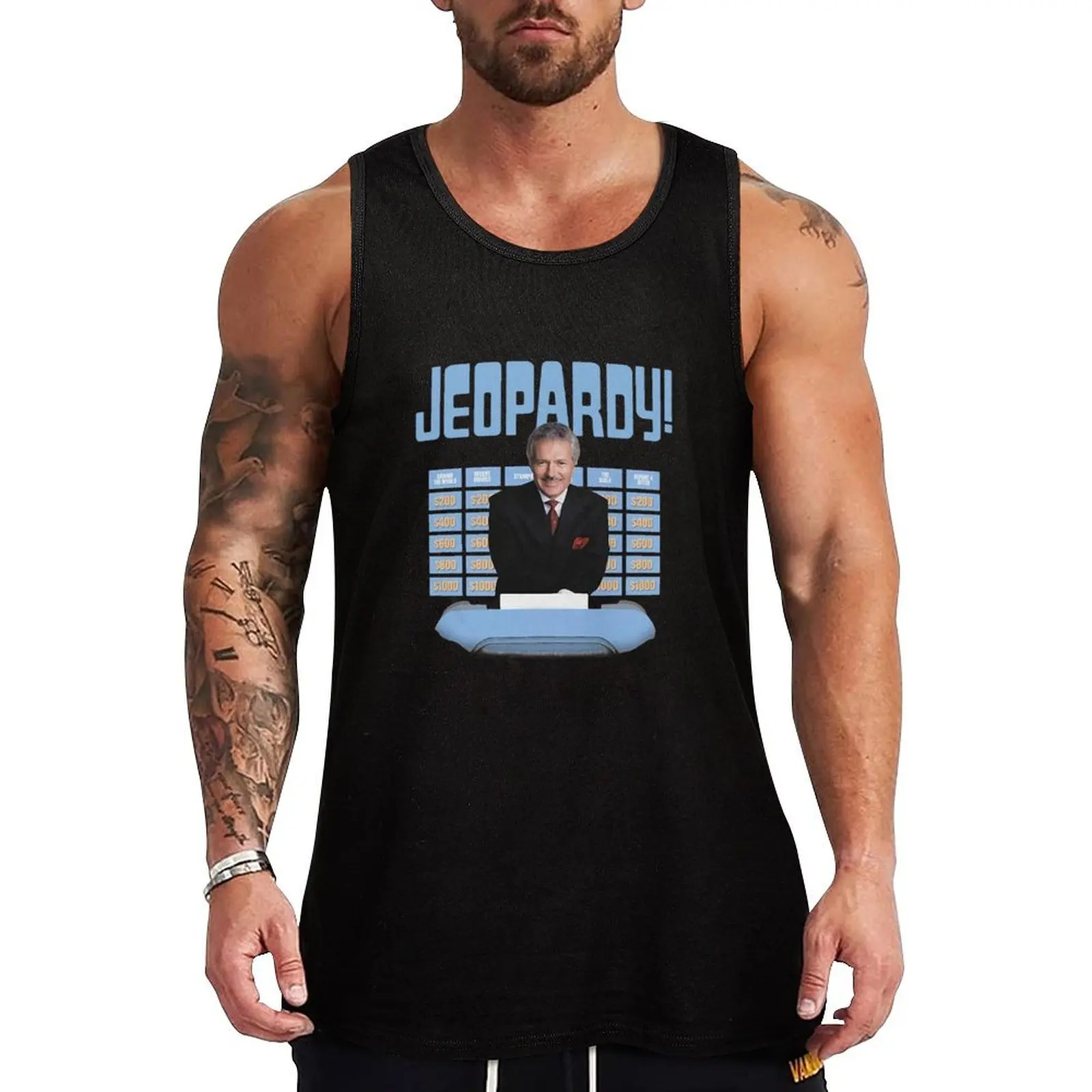 

Funny Men Oisi Store New Jeopardy Alex Trebek Jeopardy Shirt Tank Top Gym Ready Tank Top Sleeveless Quick Dry Athletic Top