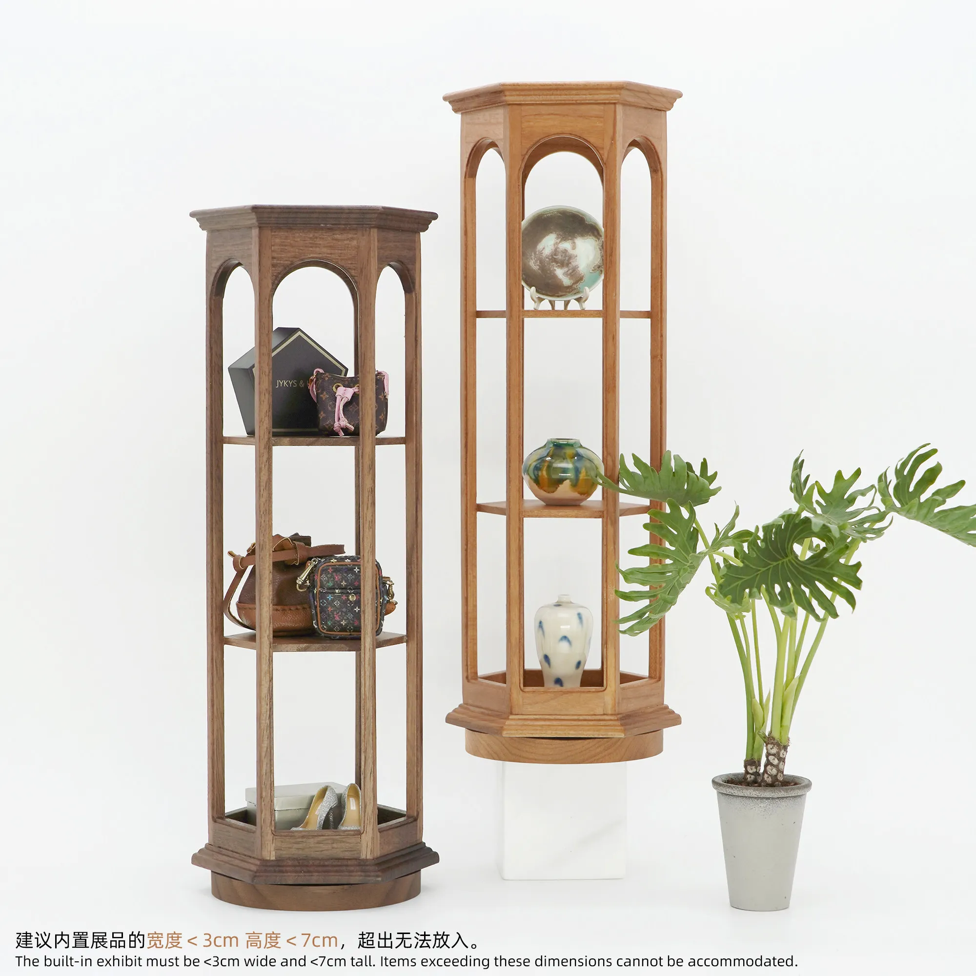 1:6 Mini Model Dollhouse Furniture Accessories Solid Wood Rotating Display Cabinet Bjd Blyth Soldier Lol Miniatures Storage Rack