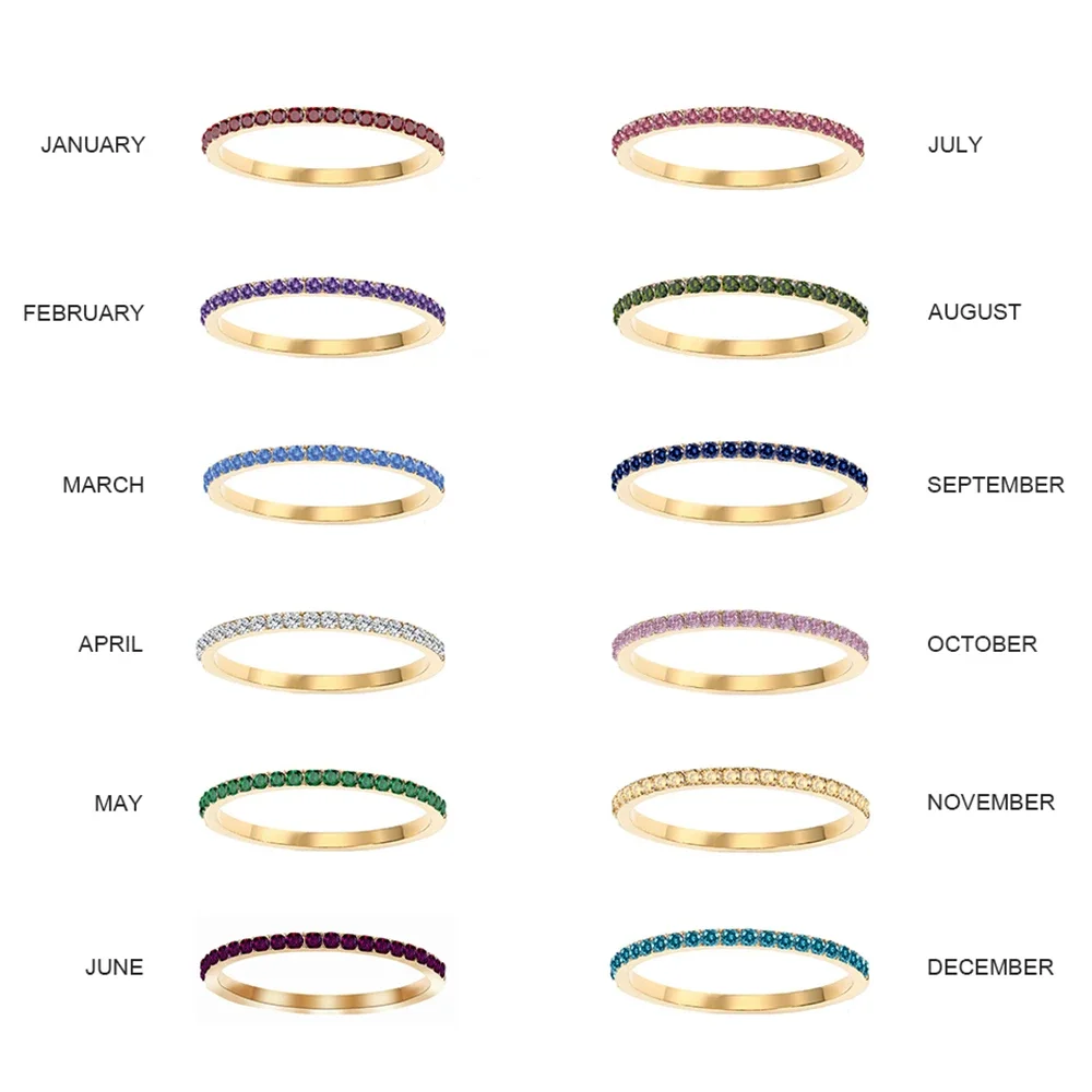 Women's Exquisite Birthstone Multi-Color Crystal Ring