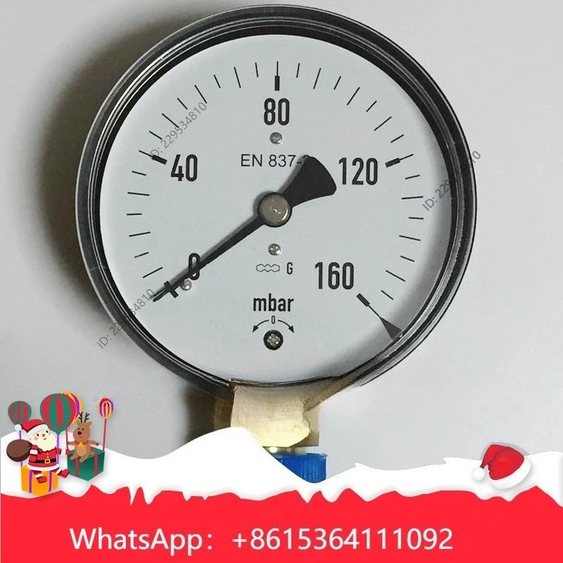 Pressure gauge 0-100mbar/0-160mbar/0-250mbar/0-400mbar Gas pressure gauge
